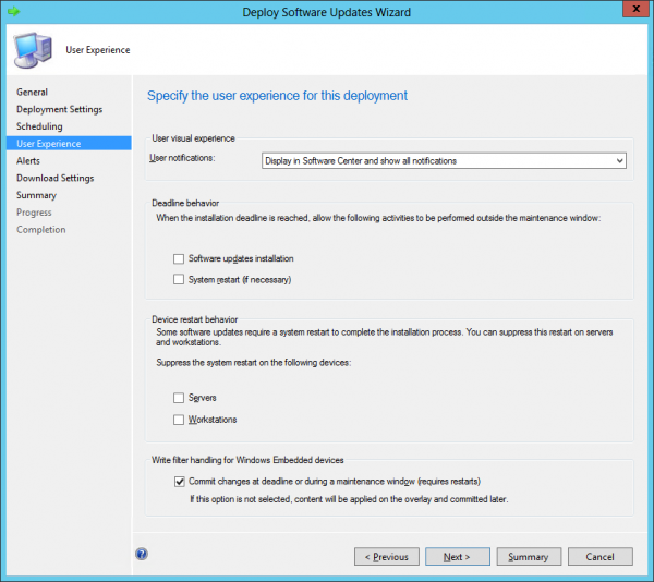 Write Filter setting