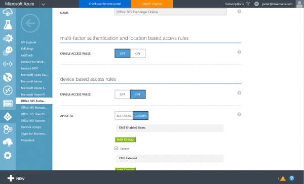 CA configured again and same as Intune