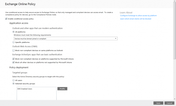 CA configured again and same as AAD